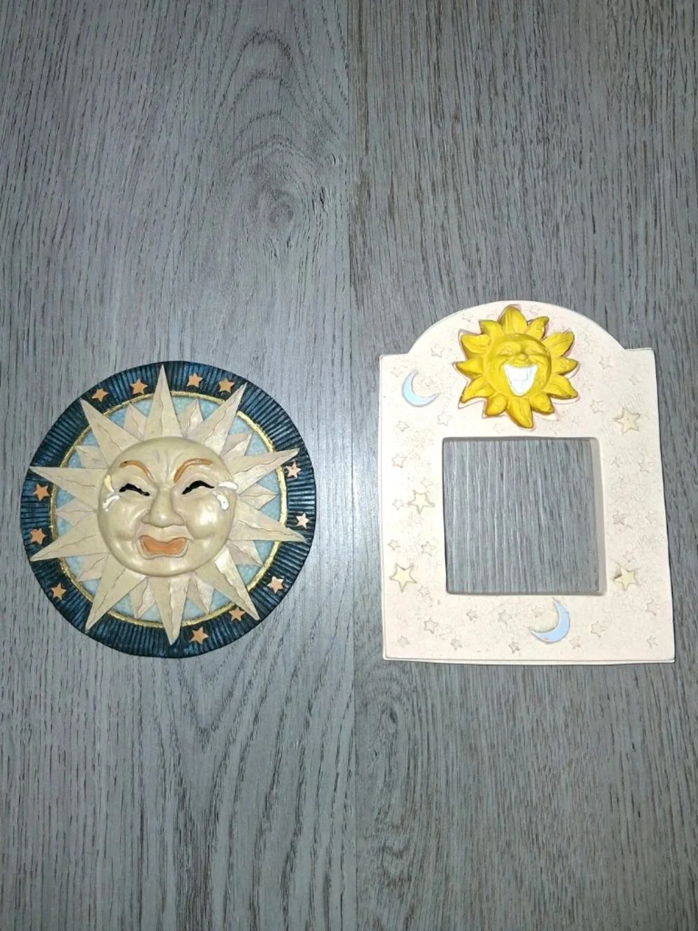 Vintage Celestial Home Decor Sun Medallion Moon and Stars Mini Frame Whimsigoth